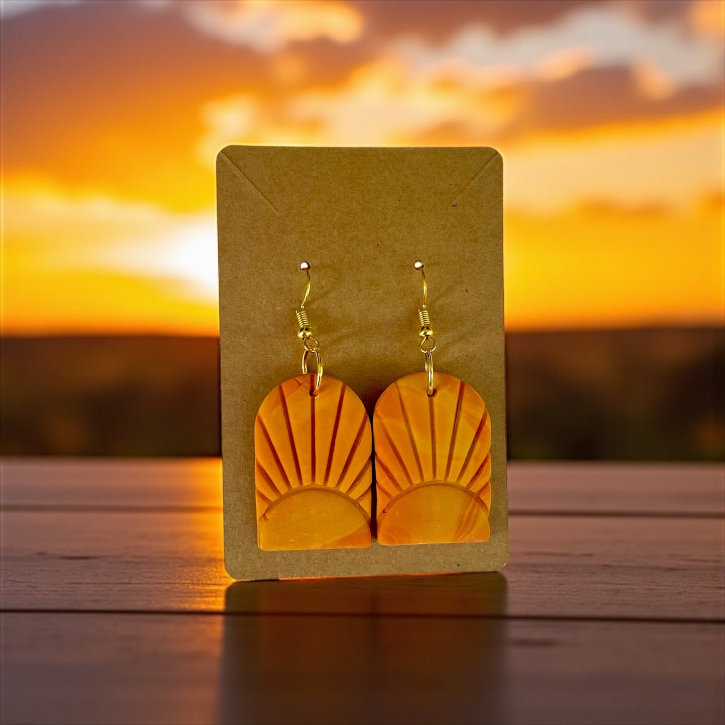 Handcrafted Clay Sunset Earrings