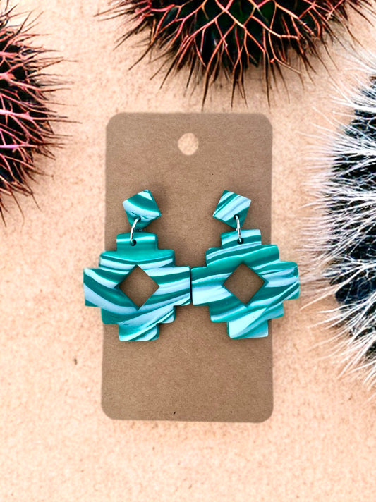 Southwestern Handcrafted Dangle Clay Earrings