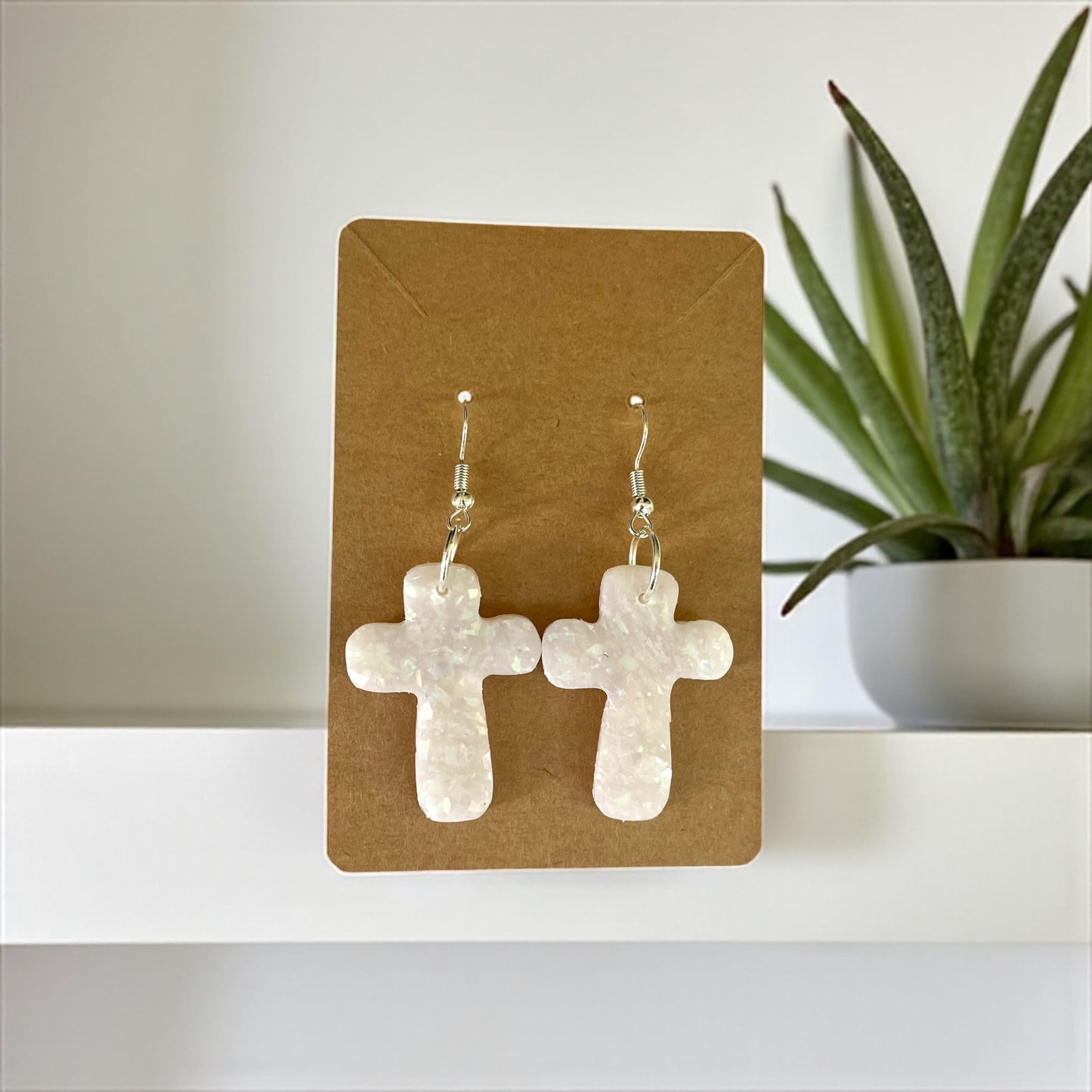Handcrafted Cross Clay Earrings