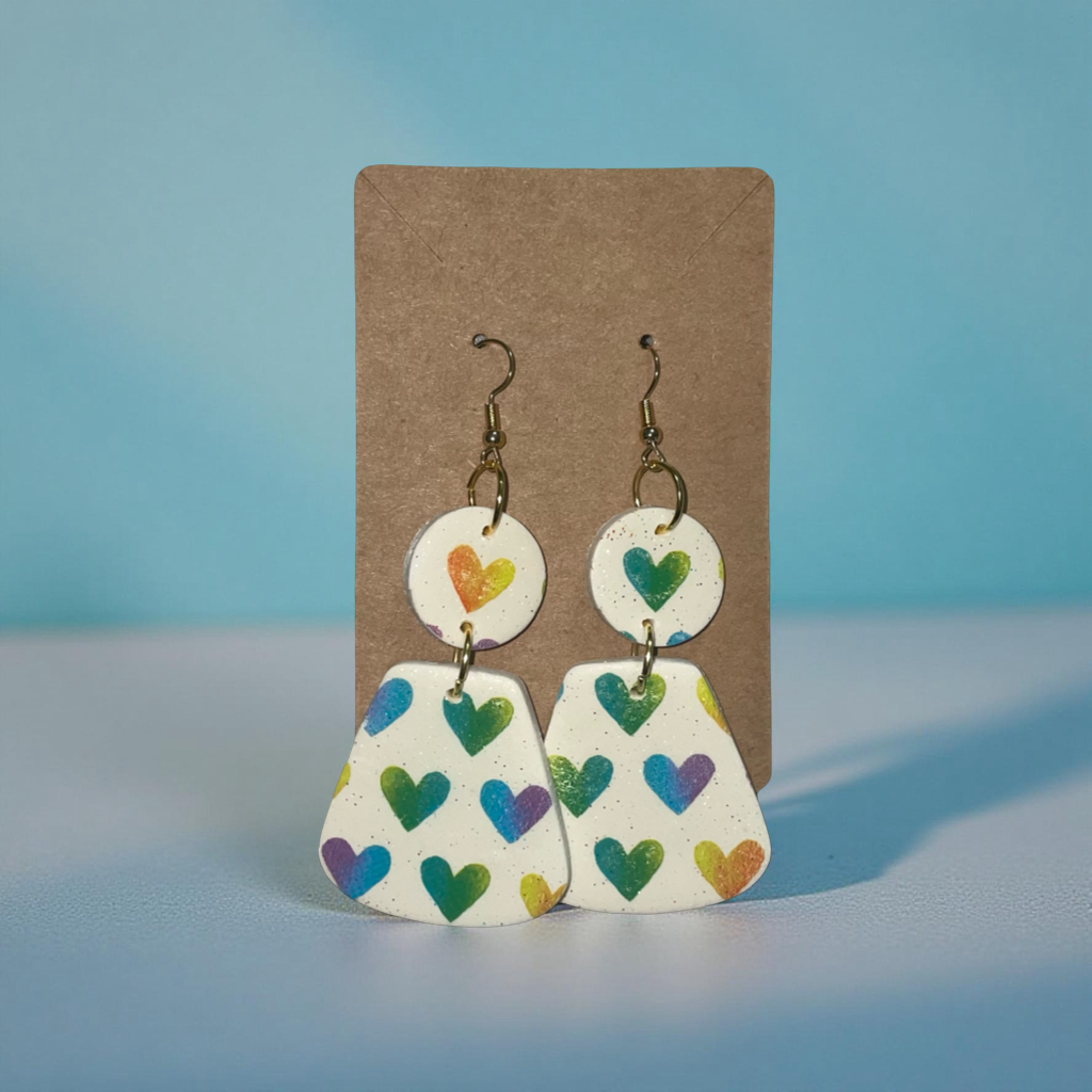 Handcrafted Clay Heart Earrings