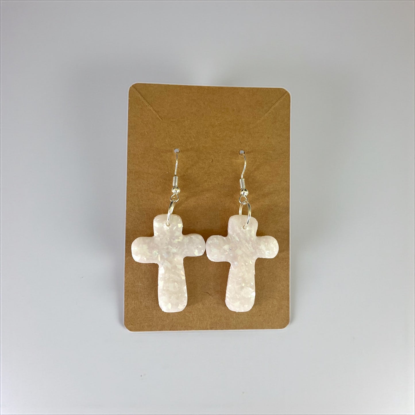 Handcrafted Cross Clay Earrings