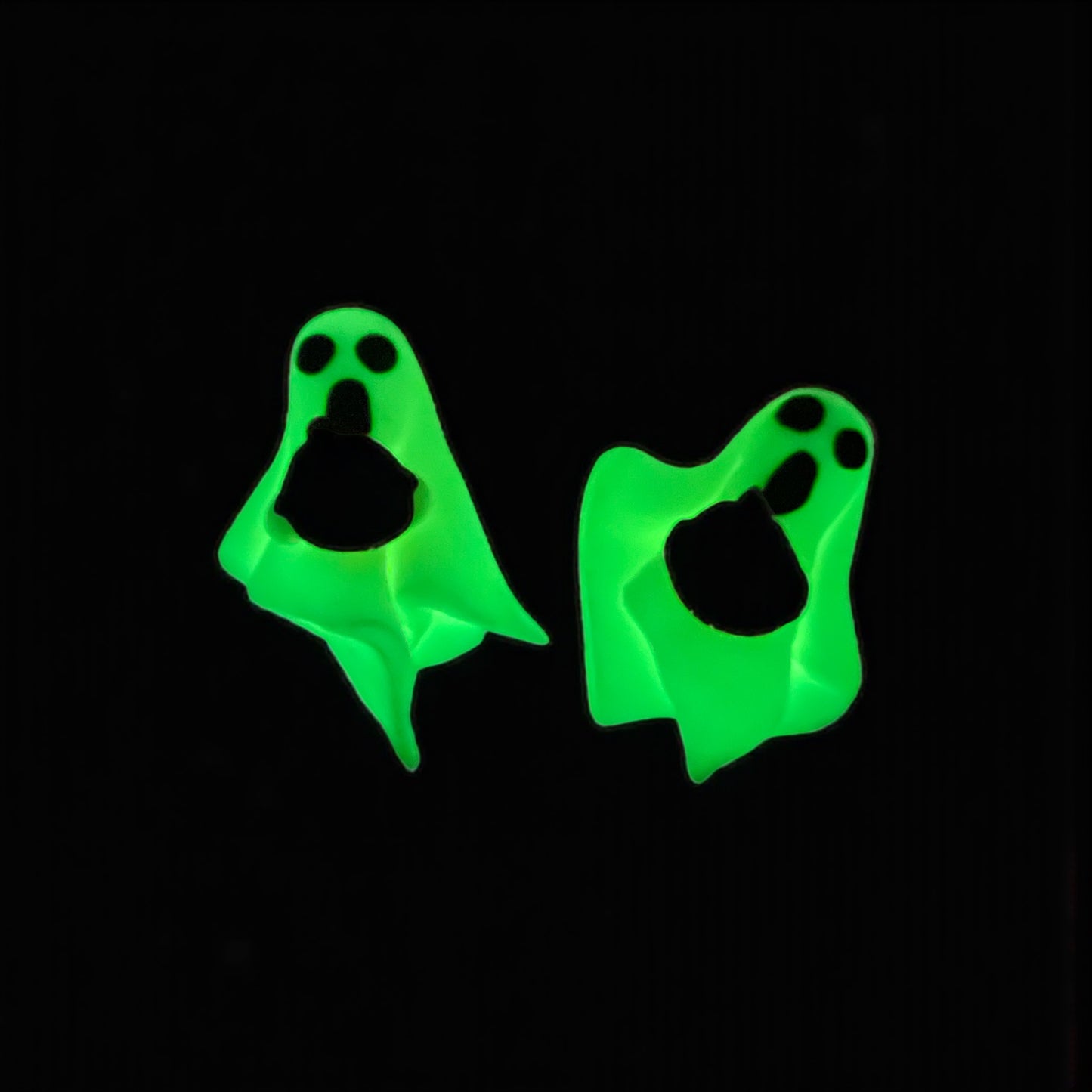 Handcrafted Glow In The Dark Spooky Ghost Clay Earrings