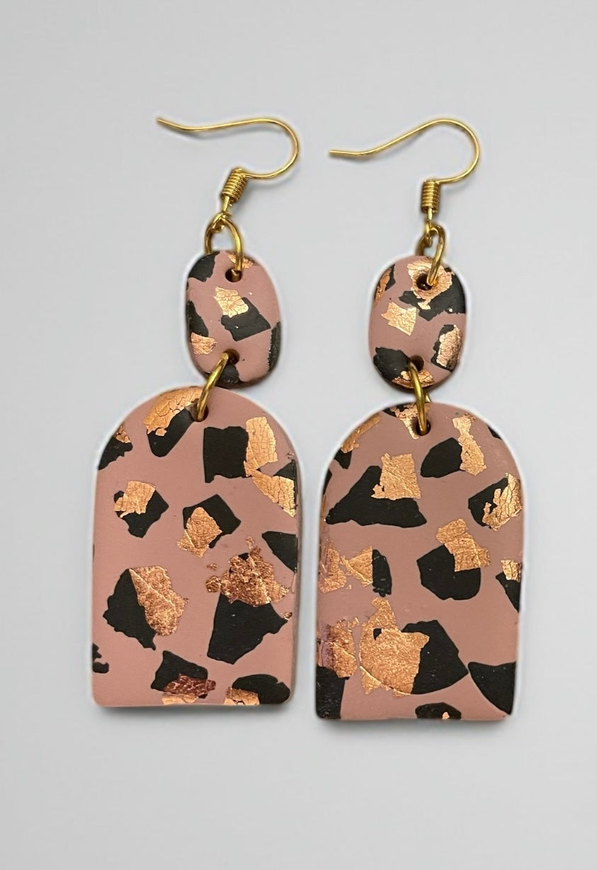 Handcrafted Animal Print Clay Earrings