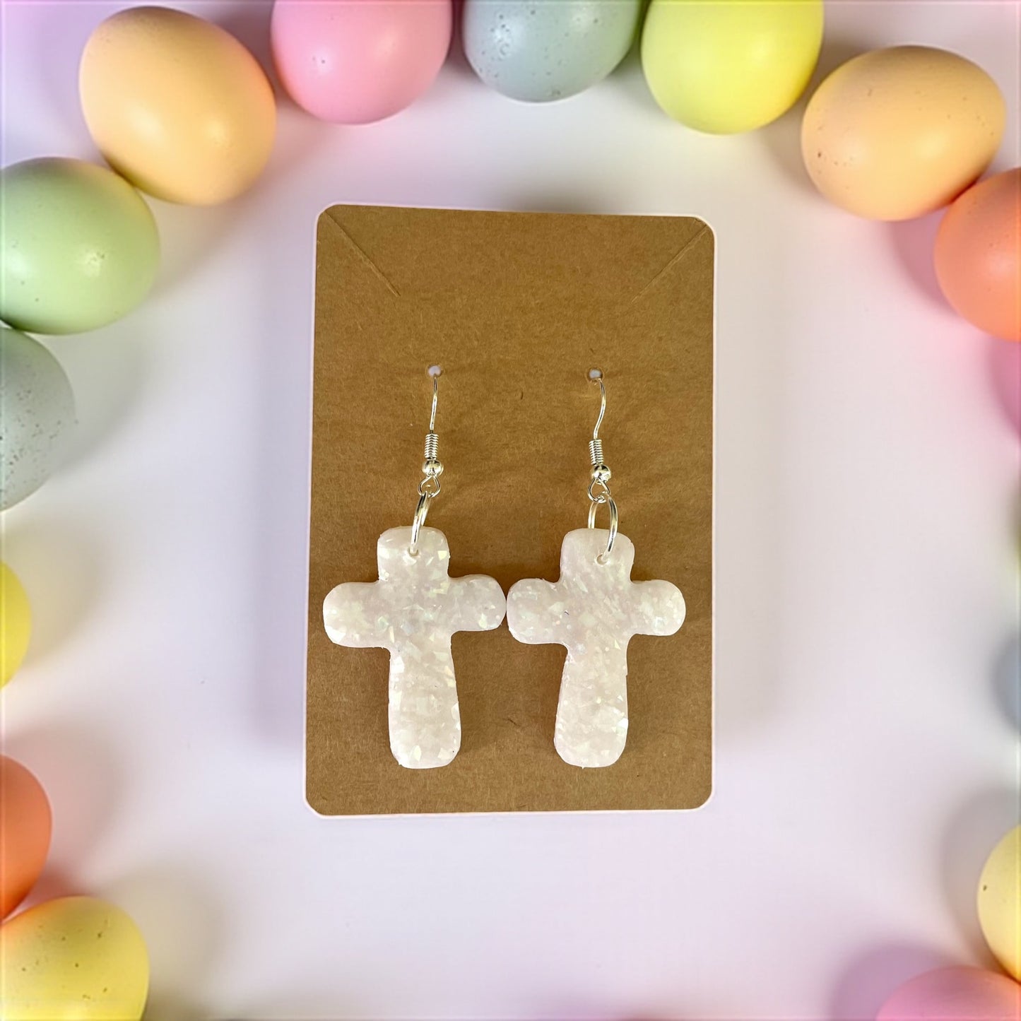 Handcrafted Cross Clay Earrings
