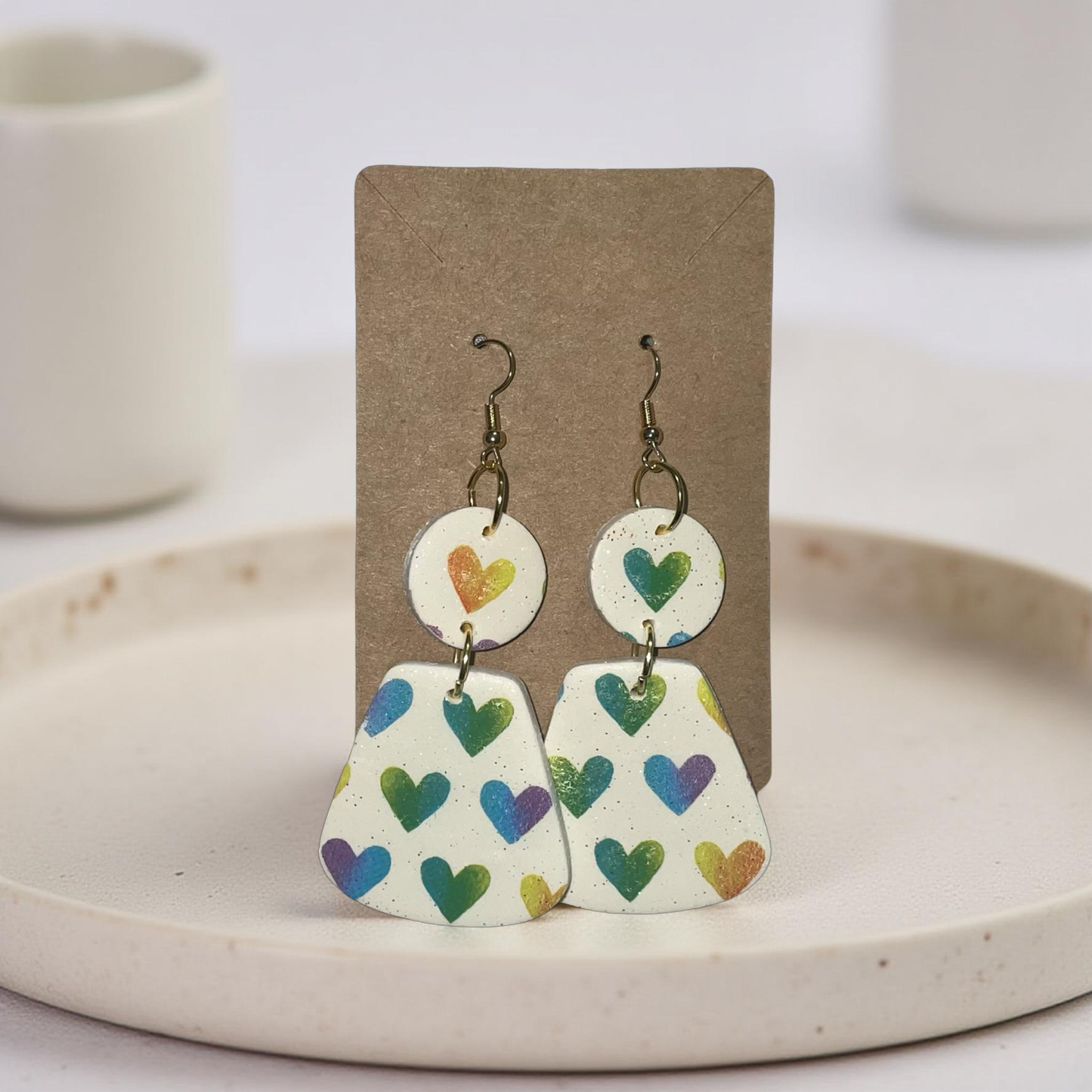 Handcrafted Clay Heart Earrings