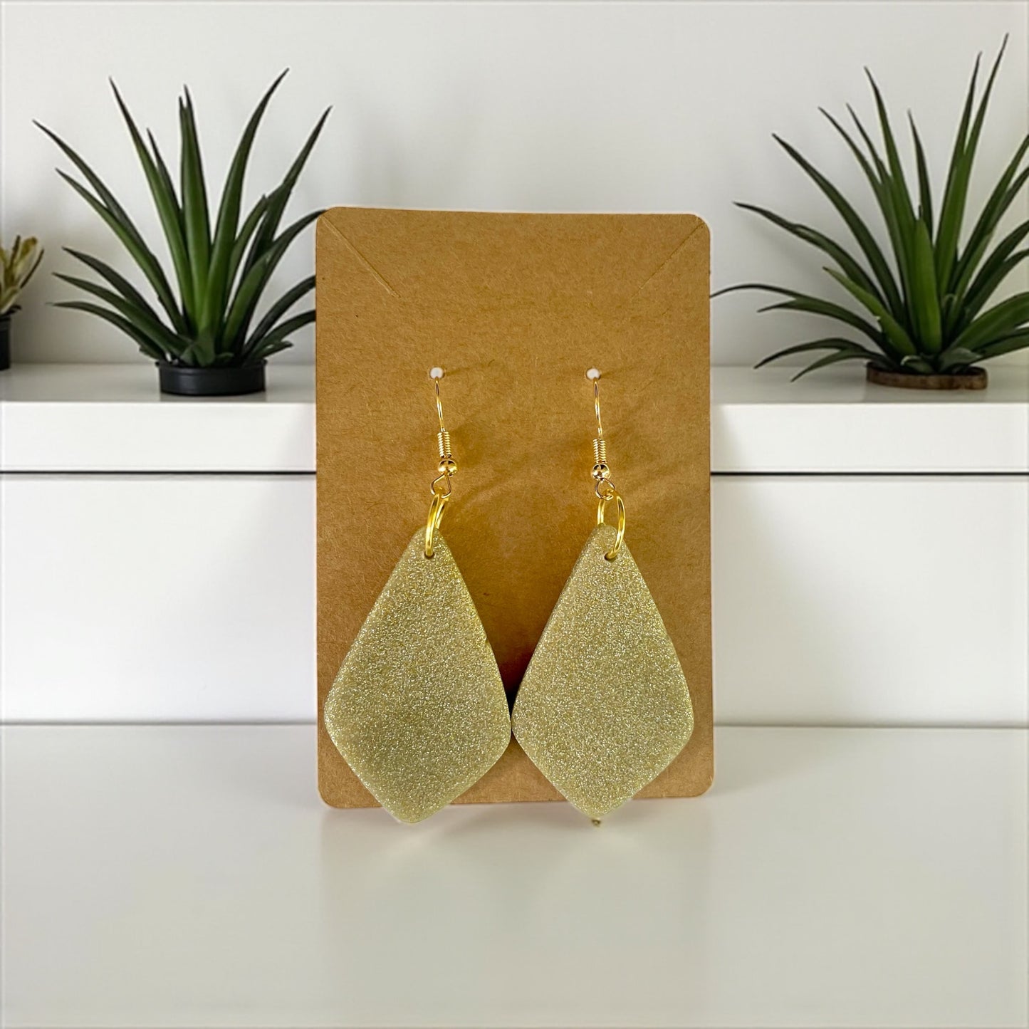 Glitter Gold Handcrafted Clay Earrings