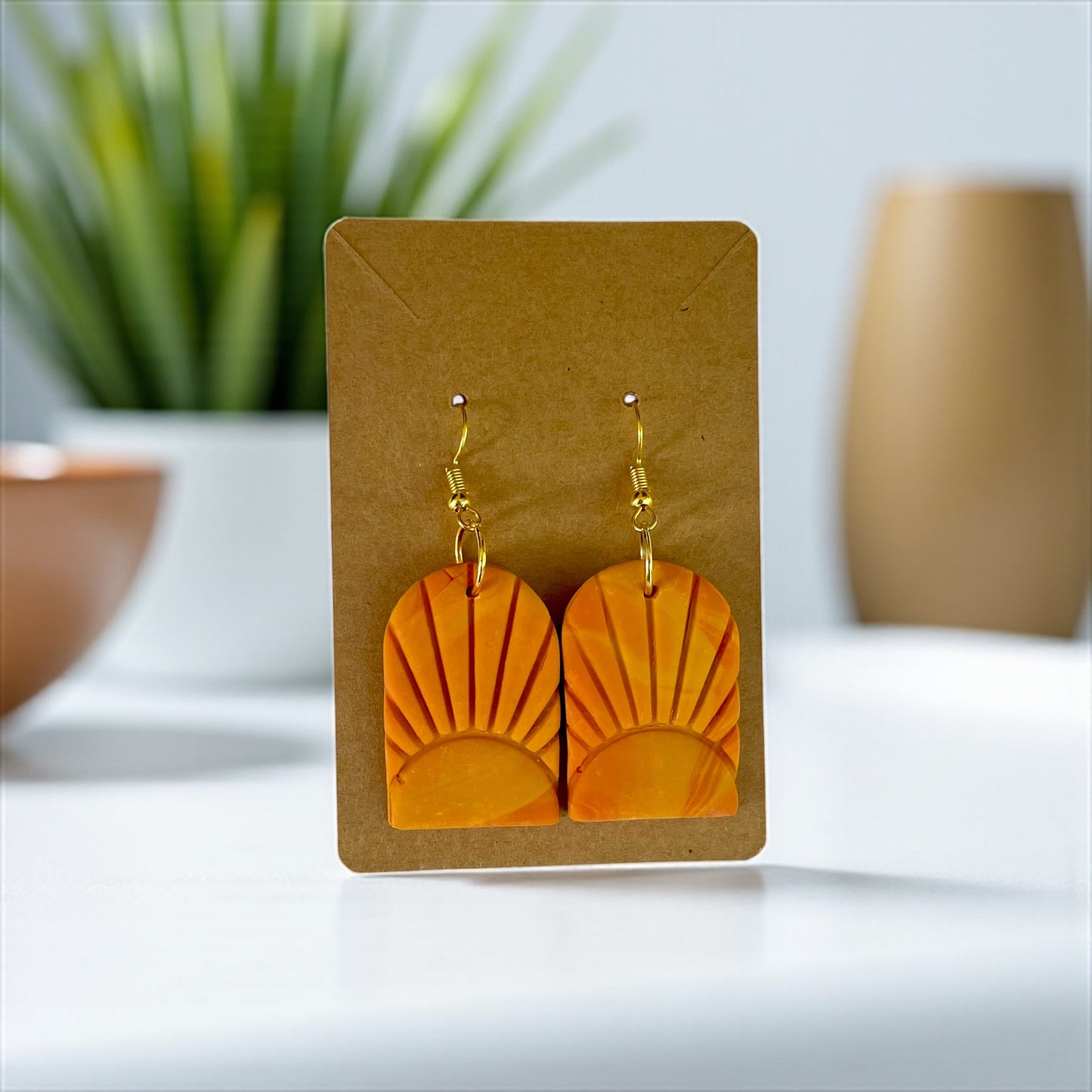 Handcrafted Clay Sunset Earrings