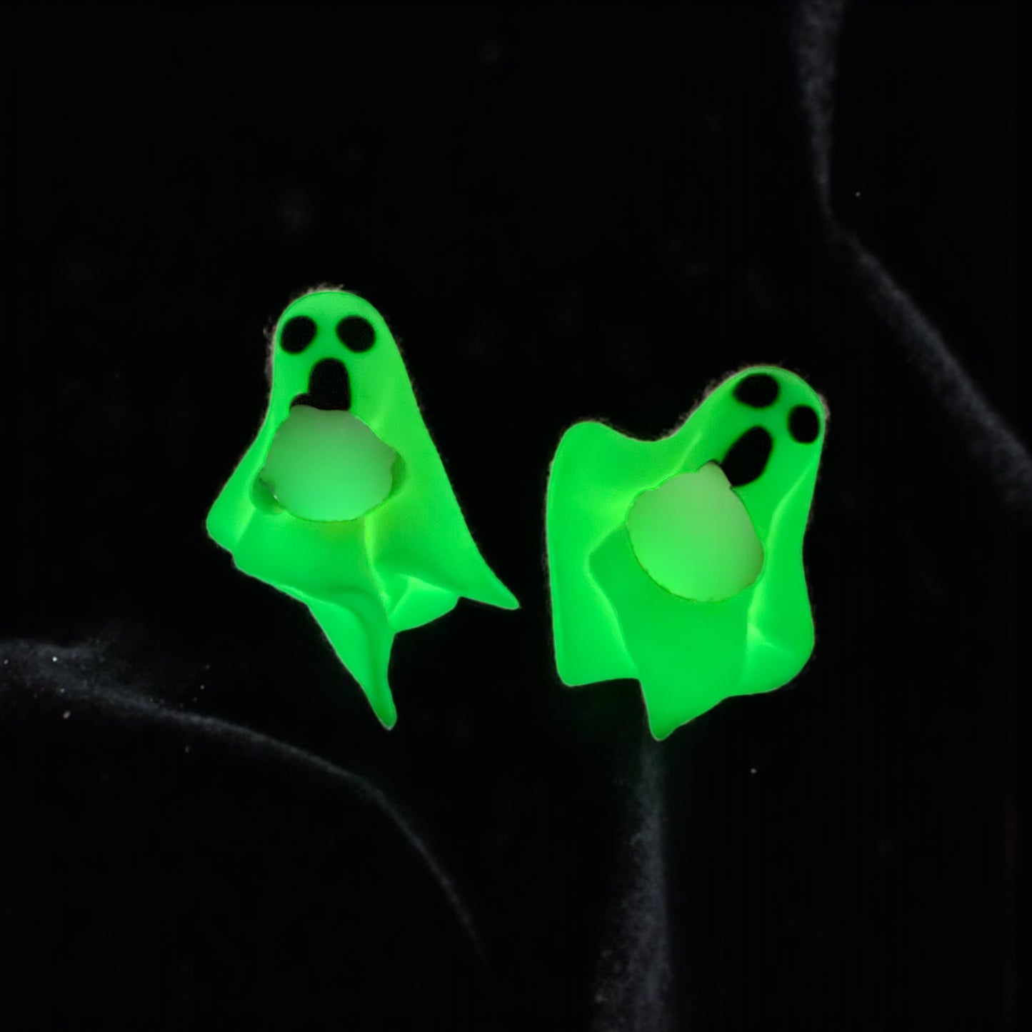 Handcrafted Glow In The Dark Spooky Ghost Clay Earrings