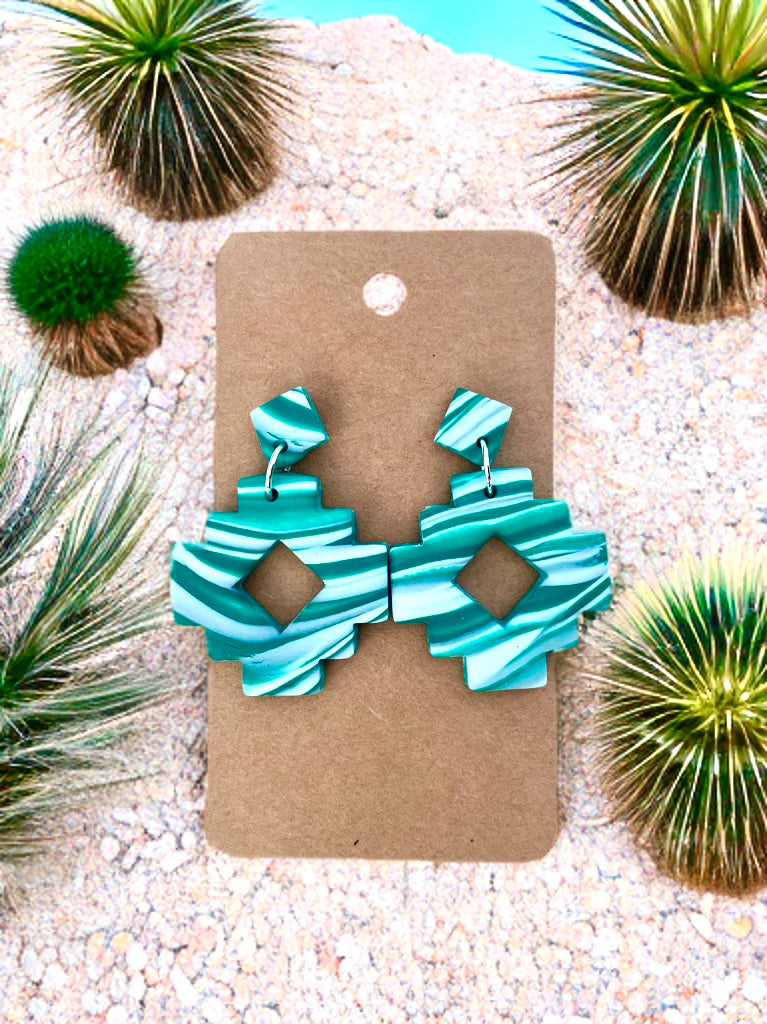 Southwestern Handcrafted Dangle Clay Earrings