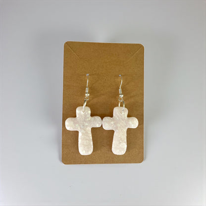Handcrafted Cross Clay Earrings