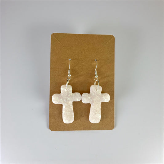 Handcrafted Cross Clay Earrings