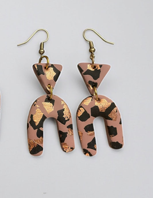 Handcrafted Animal Print Clay Earrings