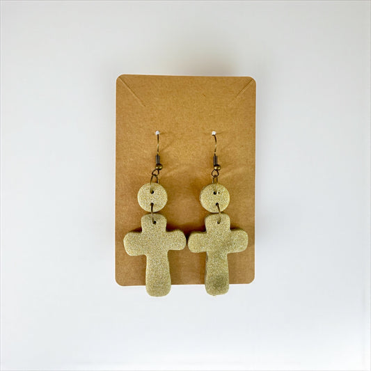 Cross Handcrafted Clay Earrings