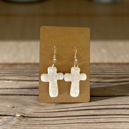 Handcrafted Cross Clay Earrings
